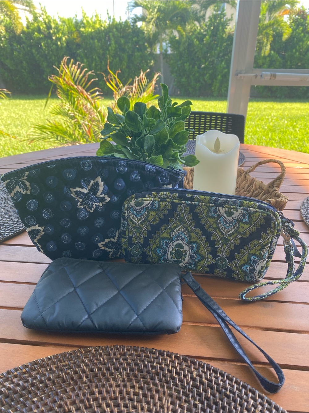 Bundle of 2 Vera Bradley wristlets and 1 makeup bag